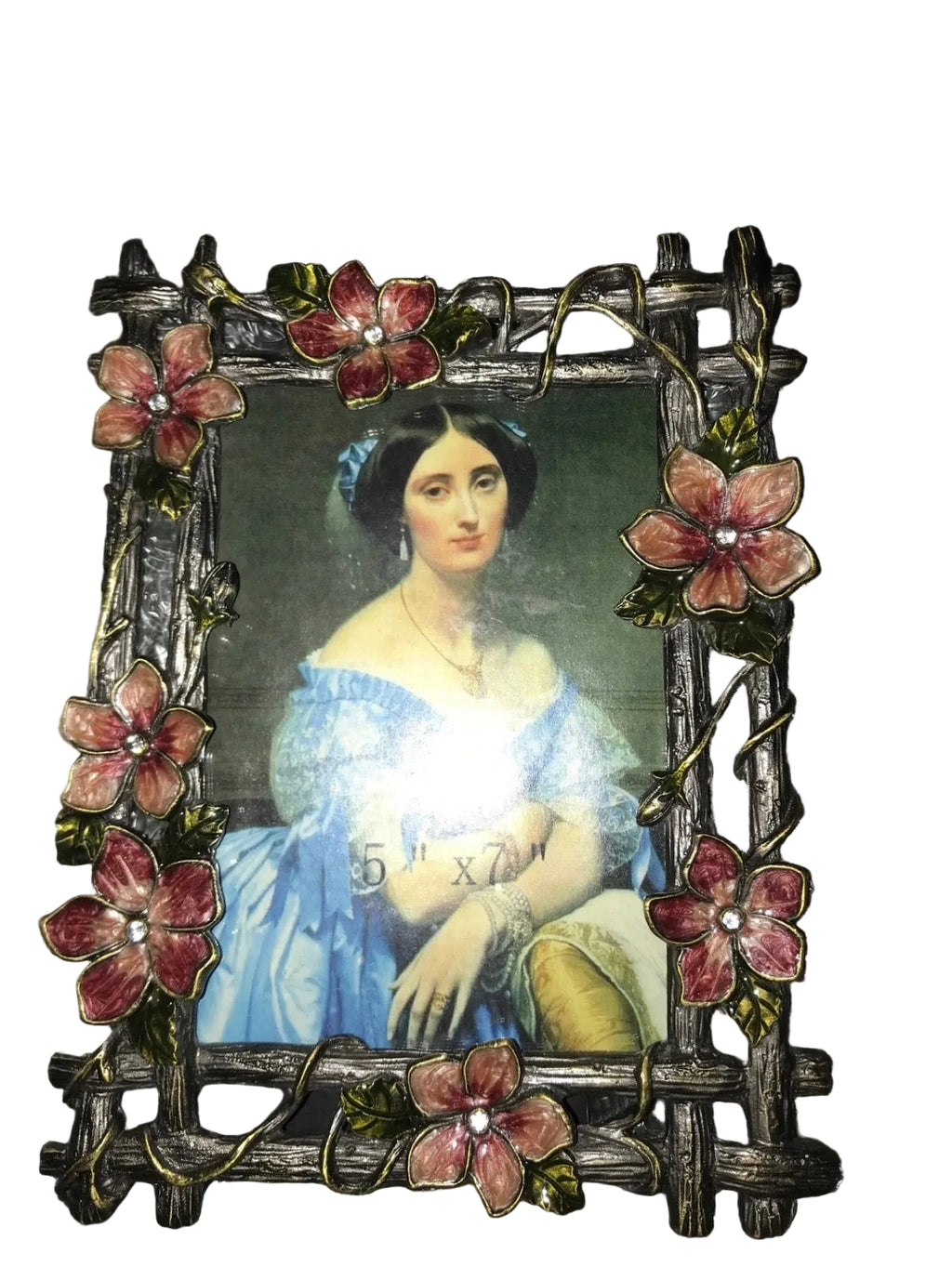 3-D floral photo frame metal material