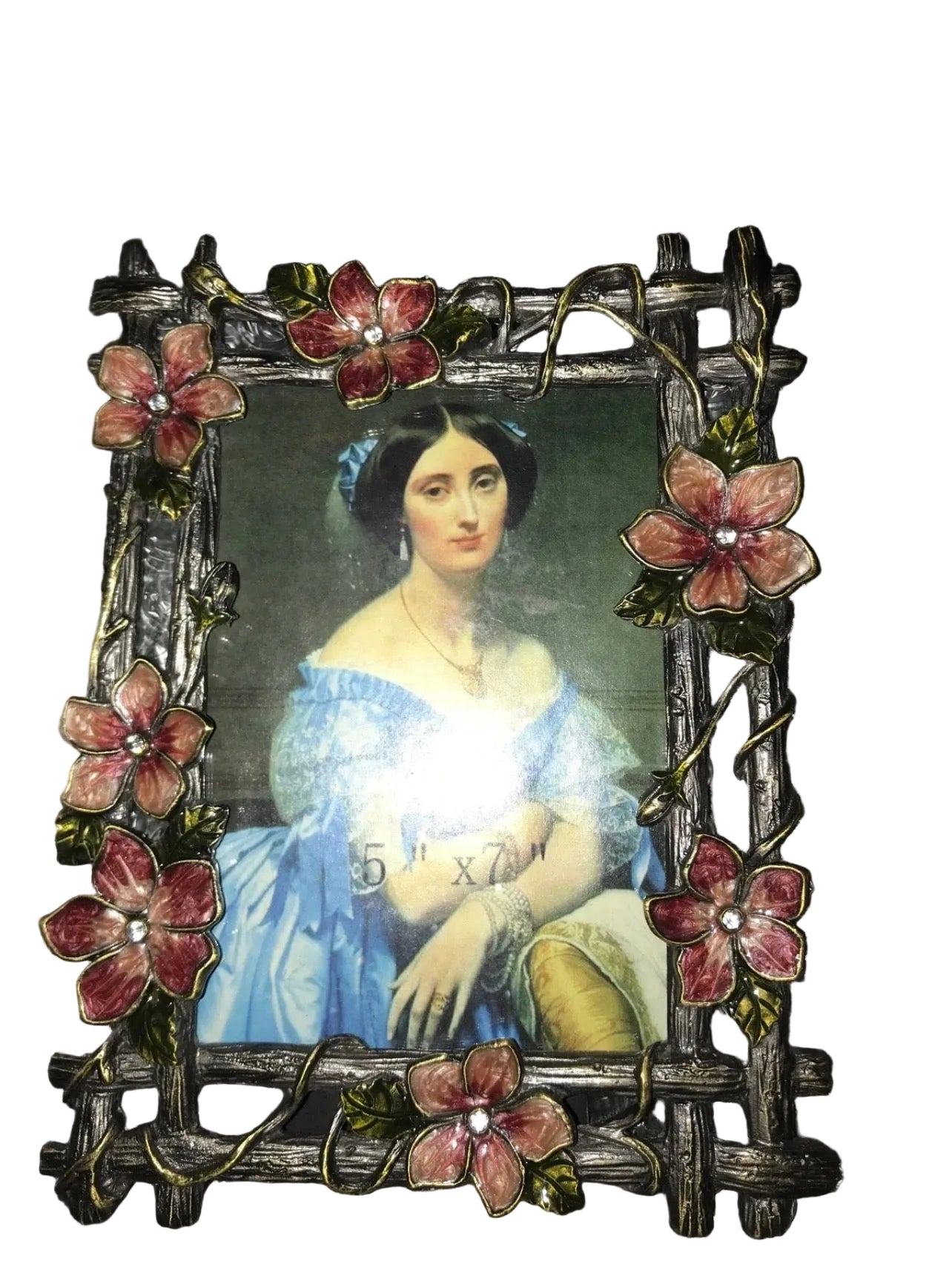 3-D floral photo frame metal material