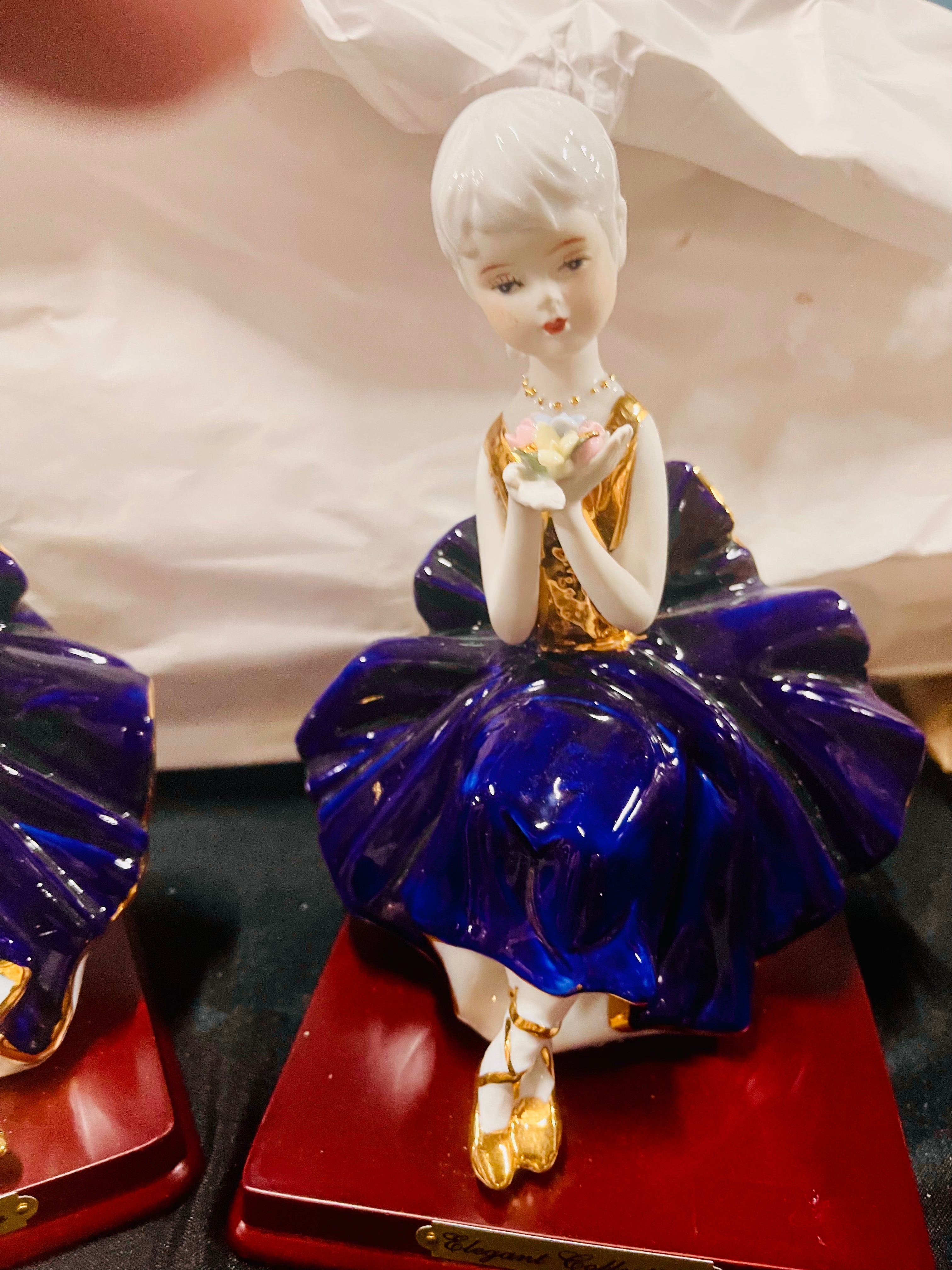 Pair of girl Ballet, dancing porcelain figures
