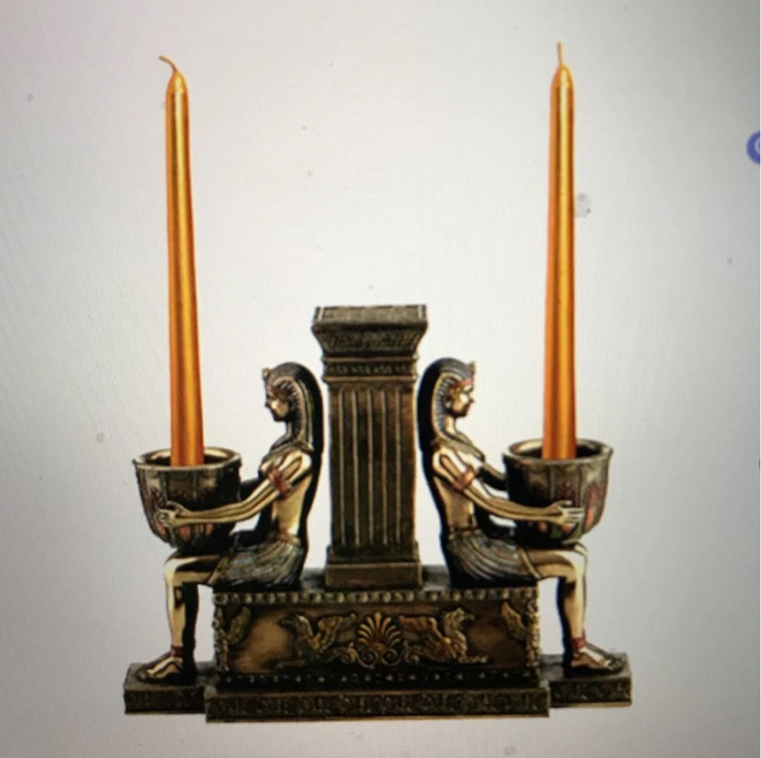 Isis and Osiris Egyptian Candle Holder