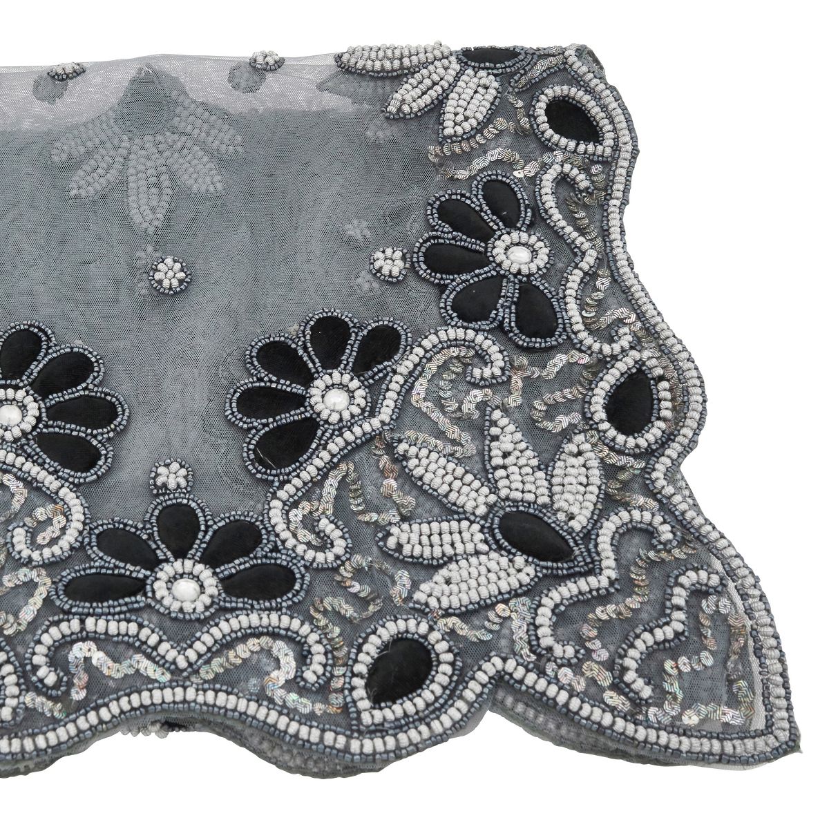 Hand Beaded Design Placemat (Set Of 4) With Runner