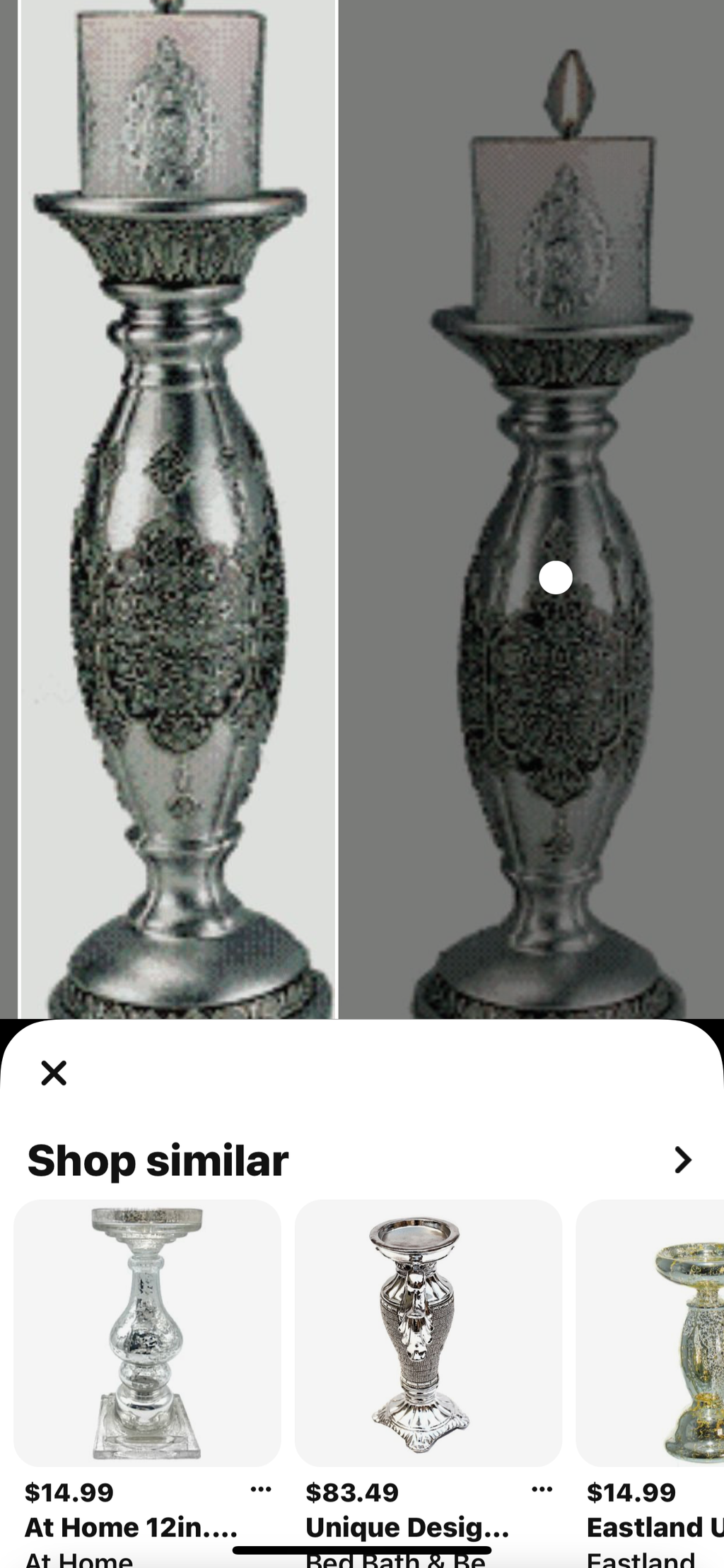 Silver Resin Candleholder Set