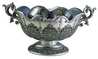 Silver Persian Resin Decorative Bowl with matching Balls