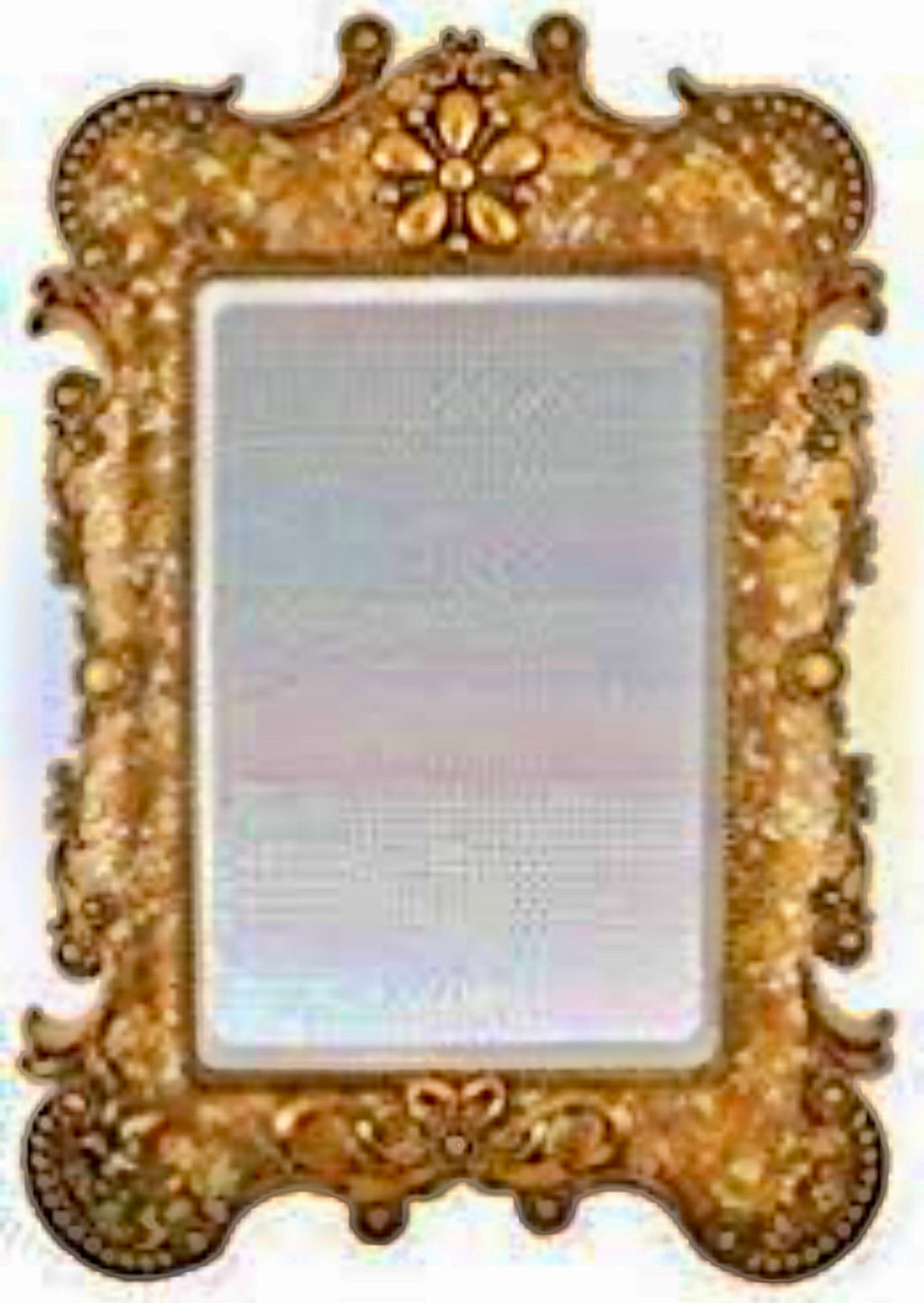 Victorian Rose Gold with Colorful flowers painted set of 7pc