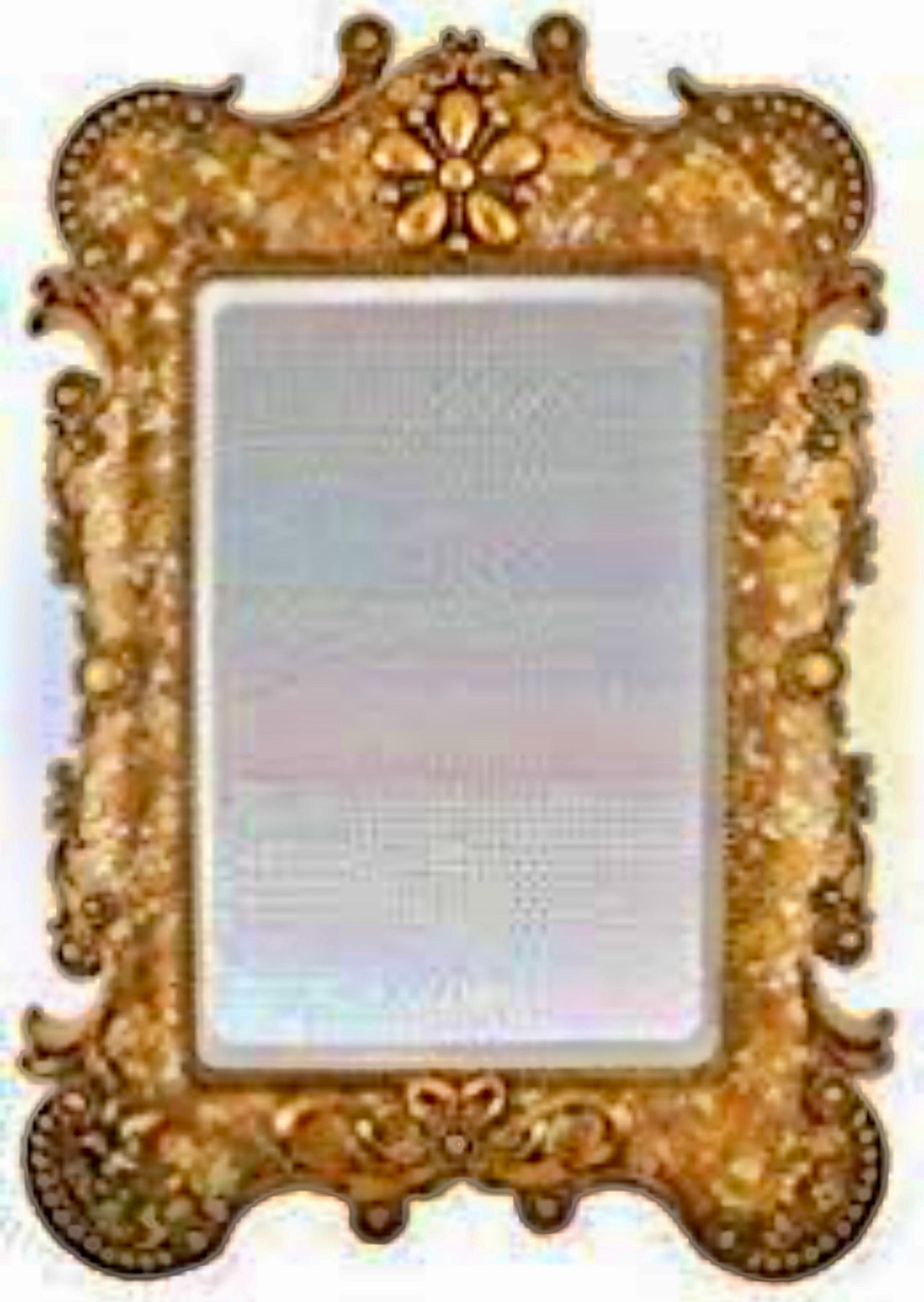 Victorian Rose Gold with Colorful flowers painted set of 7pc