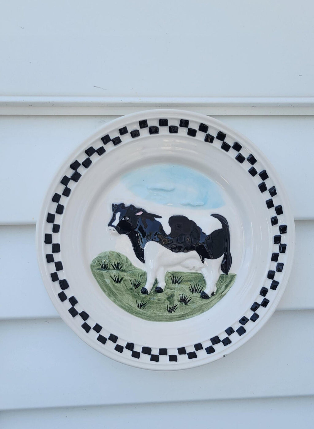 Lillian Vernon Ceramic Farmhouse Plate, Vintage 1990's