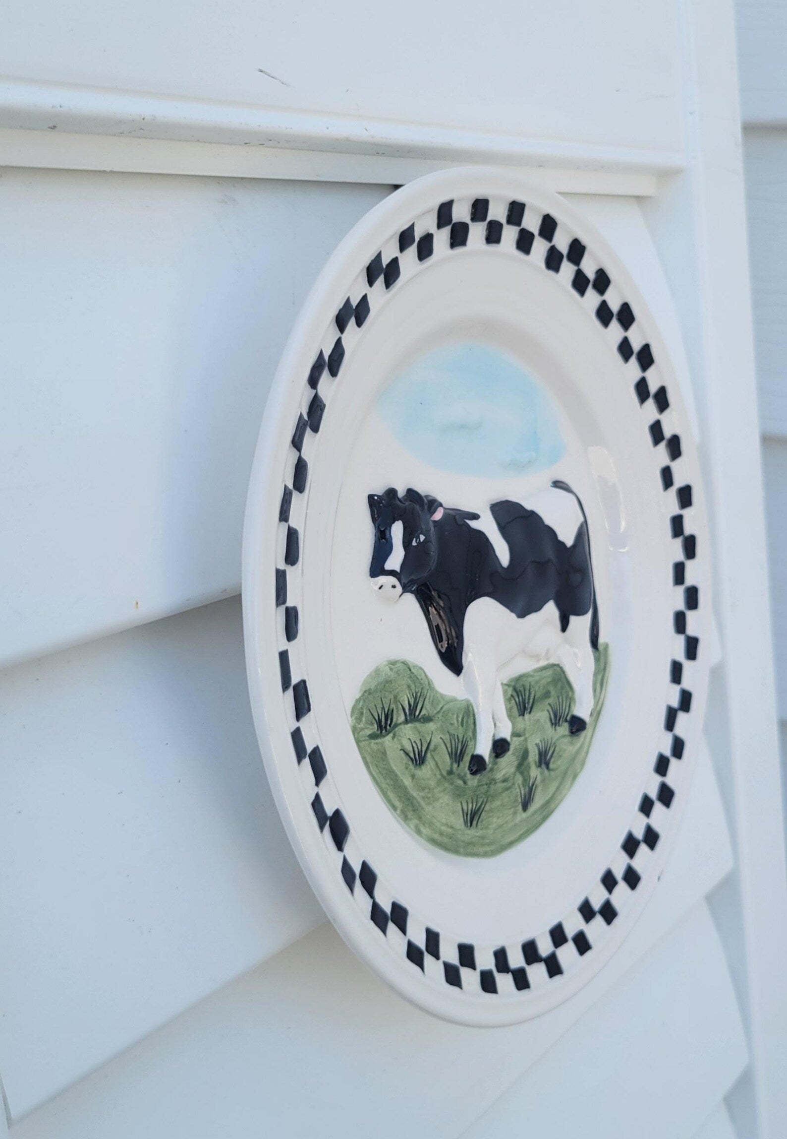 Lillian Vernon Ceramic Farmhouse Plate, Vintage 1990's