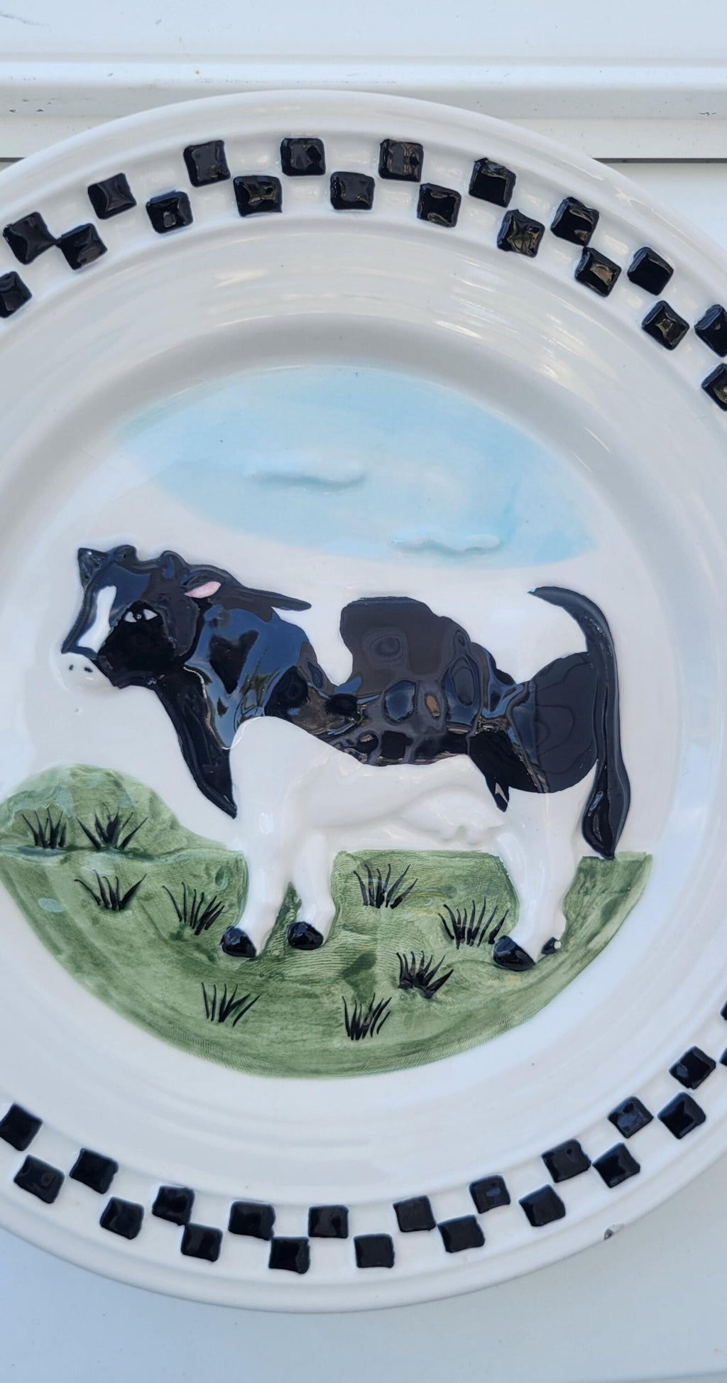 Lillian Vernon Ceramic Farmhouse Plate, Vintage 1990's