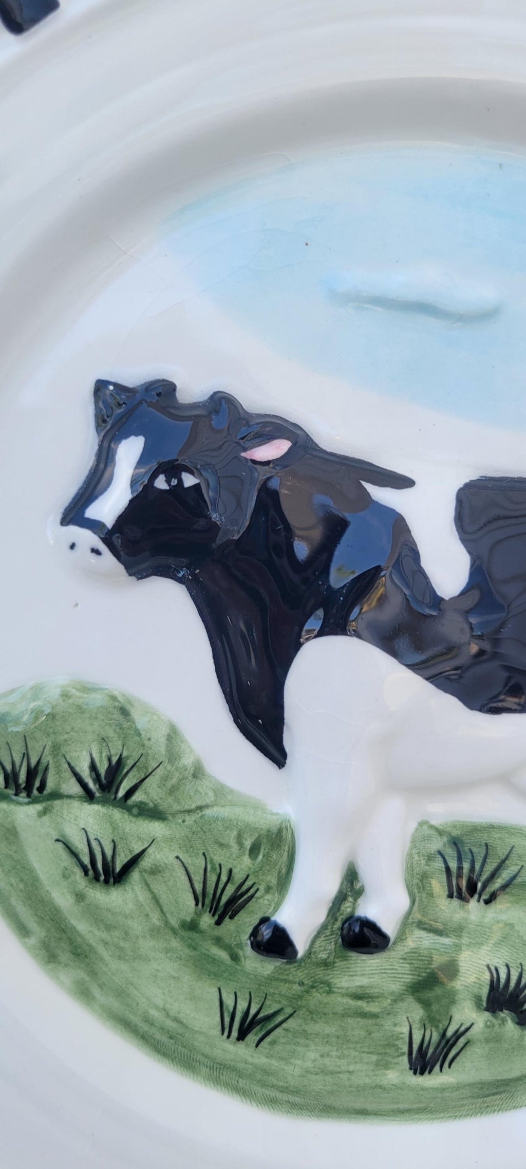 Lillian Vernon Ceramic Farmhouse Plate, Vintage 1990's