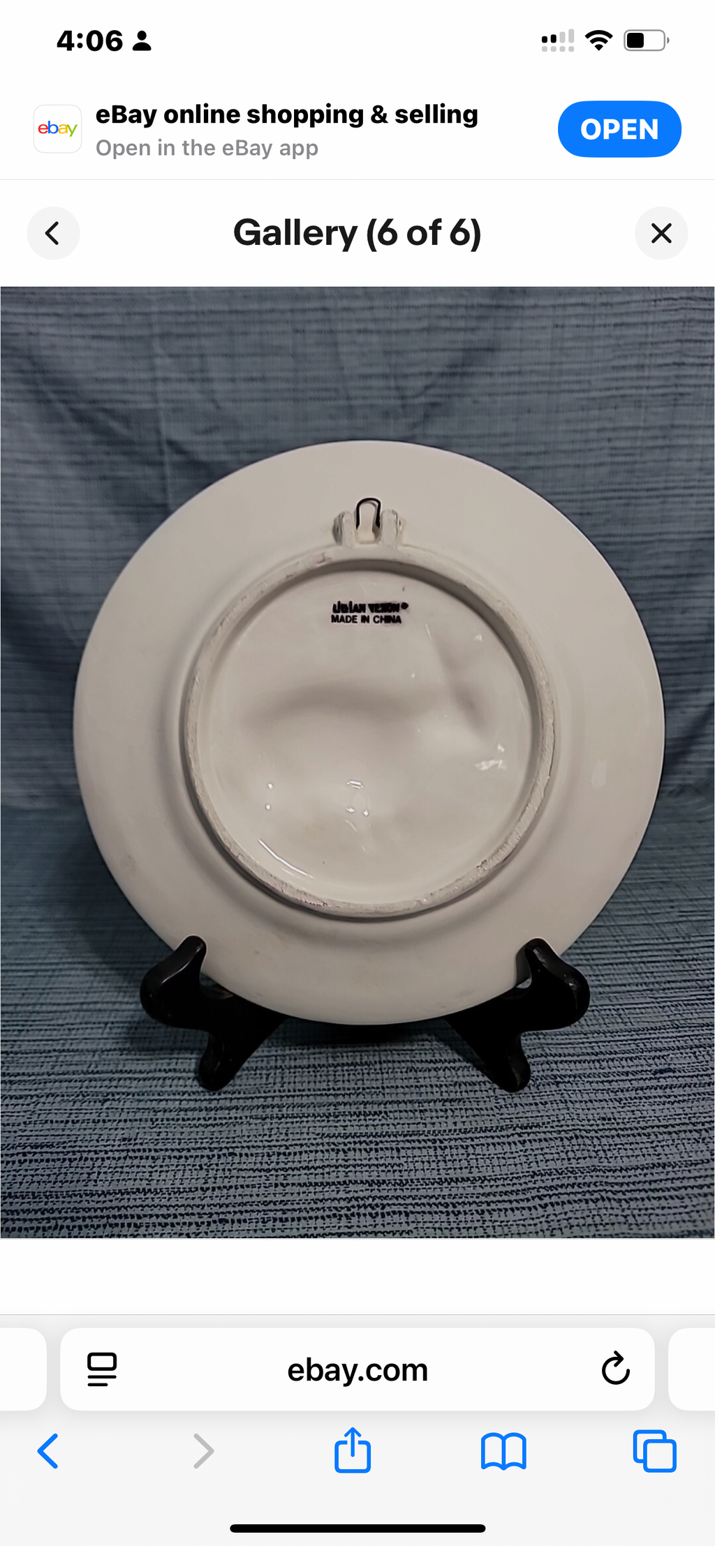 LILLIAN VERNON CHECKERED FARMHOUSE WALL PLATES BUNNY RABBIT