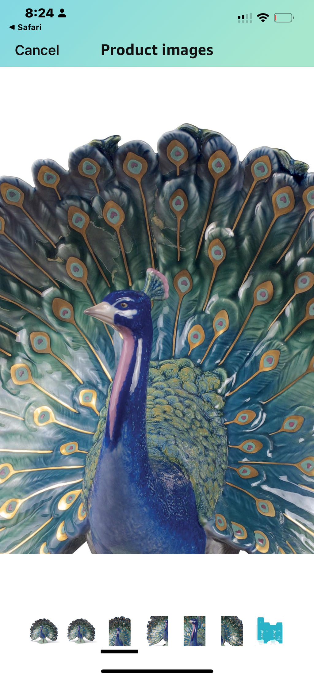 Lladro Peacock figurine