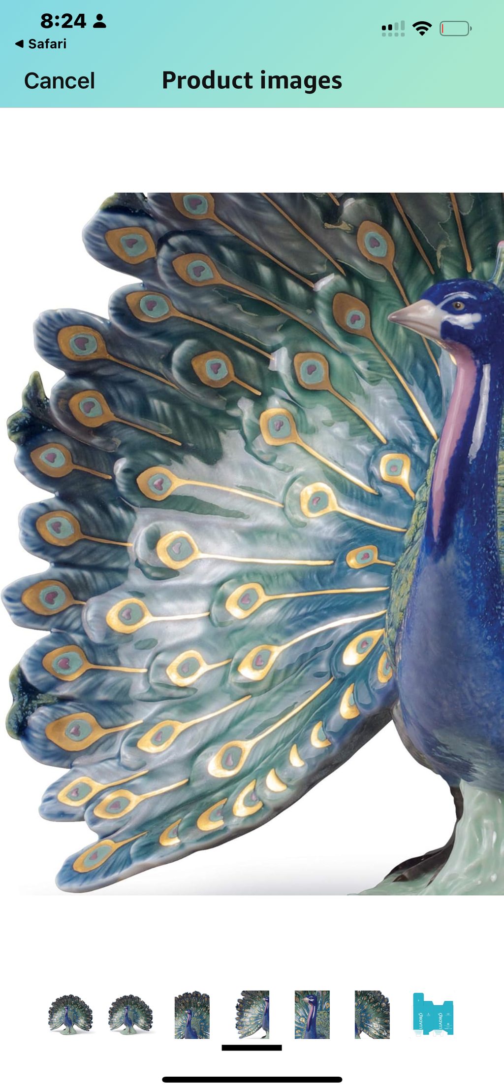 Lladro Peacock figurine