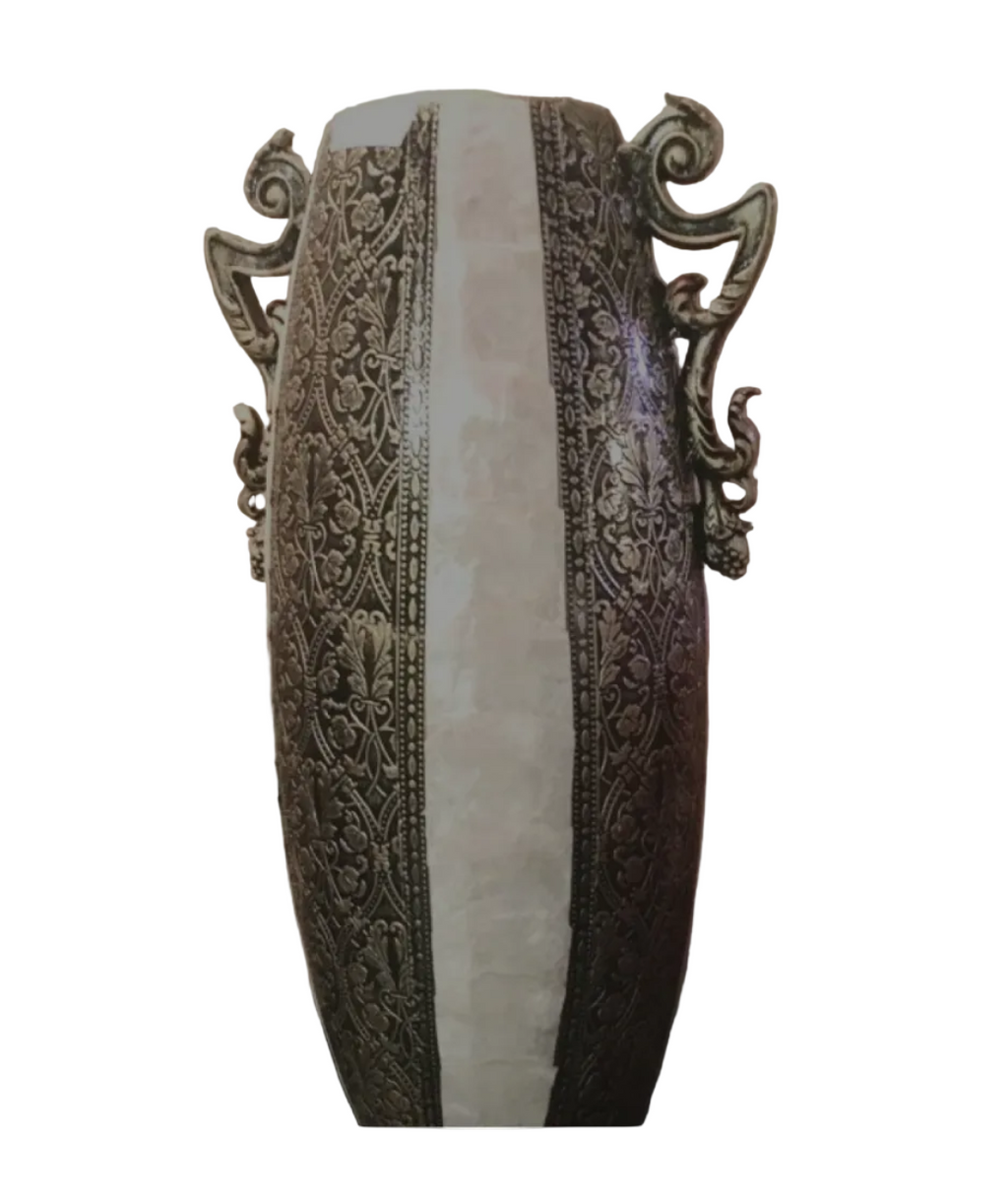 Antique Carving 3D Mother Of Pearls Tall vase