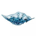 Aqua Blue Ocean Water Shell Glass decorating Bowl