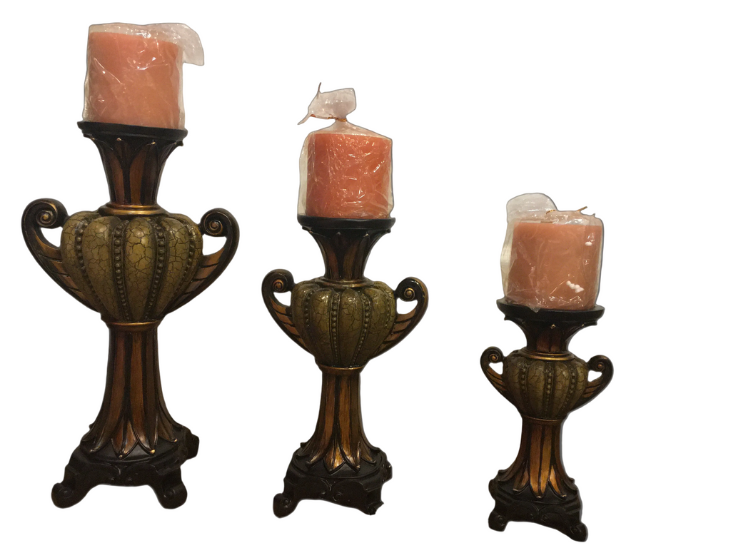 Mimic leather Candle Holder Set of 3