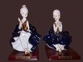 Ballet dancing sisters in Blue fine porcelain set