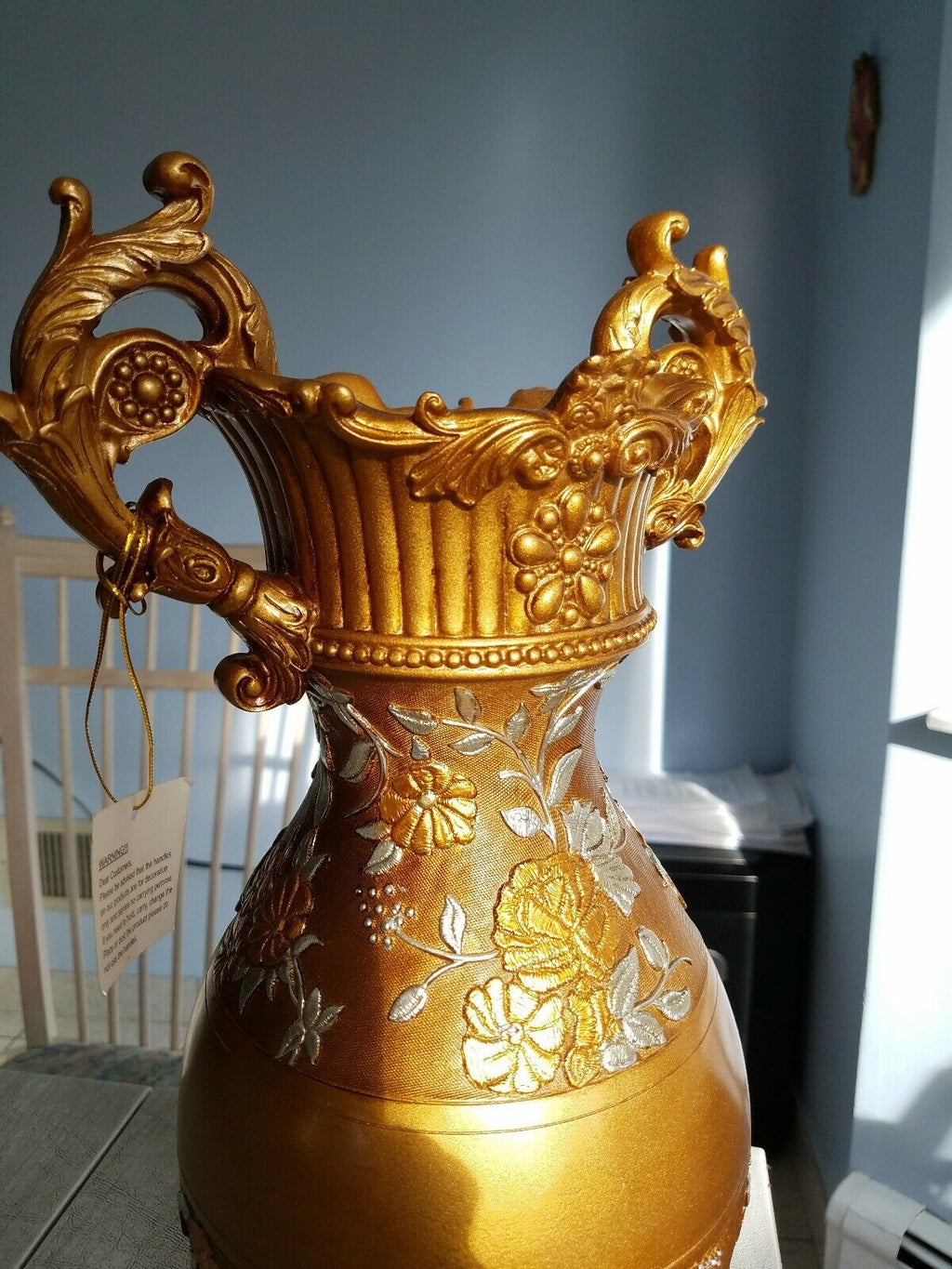 Victorian Rose OK-4202V Decorative Vase Gold