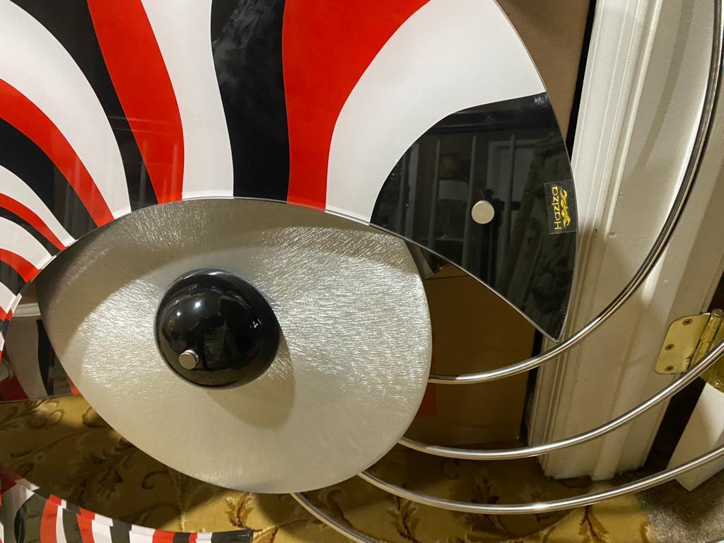 SHLOMI HAZIZA RED AND BLACK ZIBRA WALL ART